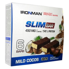 Набор батончиков протеин. Ironman Slim Bar бат. 6x50гр кокос/темная глазурь