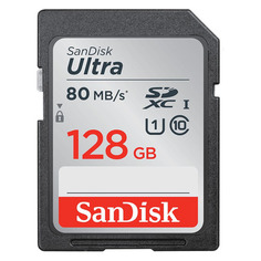 Карта памяти SDXC UHS-I U1 SANDISK Ultra 128 ГБ, 80 МБ/с, Class 10, SDSDUNR-128G-GN6IN, 1 шт.