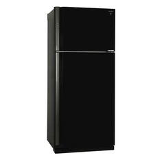 Холодильники Холодильник SHARP SJ-XP59PGBK, двухкамерный, черное стекло/стекло