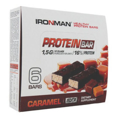 Протеиновые баточники Набор батончиков протеин. Ironman Protein Bar бат. 6x50гр карамель/темная глазурь