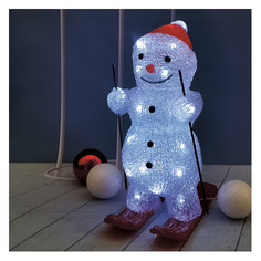 Светящаяся фигура NEON-NIGHT Home Снеговик на лыжах, ламп 30шт. , снеговик, акрил [513-325]