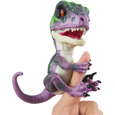 Интерактивный динозавр WowWee Fingerlings, 12 см (фиолетовый с темно-зеленым)