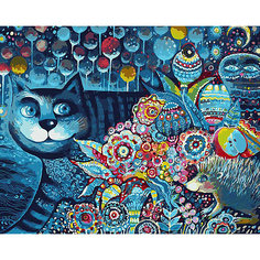 Картина по номерам Белоснежка Индиго кот, 40х50 см