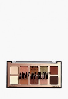 Палетка для глаз Nyx Professional Makeup Away We Glow Shadow Palette, оттенок 02, Hooked on glow, 10 г