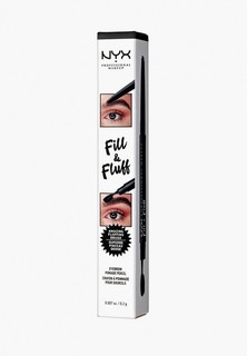 Карандаш для бровей Nyx Professional Makeup Fill & Fluff Eyebrow Pomade Pencil, оттенок 08 Black, 0,2 г