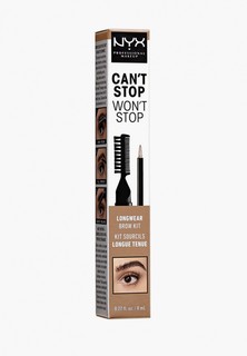 Тинт для бровей Nyx Professional Makeup Cant Stop Wont Stop Longwear Brow Ink Kit, оттенок 02 Taupe, 8 мл