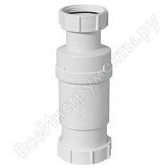 Сифон mcalpine самозакрывающийся сливной "сухой" клапан, вход 1 1/2" в, выход компрессионный mrnrv50-pb
