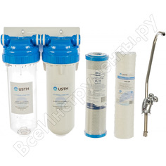 Фильтр для воды ustm fs-2 wfu 2-ступенчатая система очистки под мойку с керамическим краном 33352