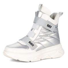 Дутики Бело-серебряные дутики на утолщенной подошве Respect