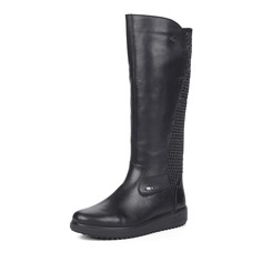 Сапоги Черные сапоги из кожи на шерсти Rieker