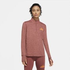 Женская футболка для трейлраннинга с молнией на половину длины Nike