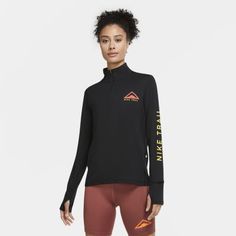Женская футболка для трейлраннинга с молнией на половину длины Nike