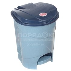 Мусорный контейнер, 7 л, с педалью Idea М 2890 голубой мрамор