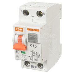 Автоматический выключатель дифференциального тока TDM Electric SQ0202-0002 АВДТ 63 C16, 30 мА