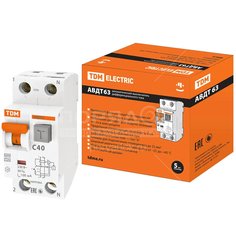 Автоматический выключатель дифференциального тока TDM Electric SQ0202-0008 АВДТ 63 C40, 100 мА
