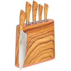 Набор ножей стальных Daniks YW-A235W1-1 на подставке, 6 предметов