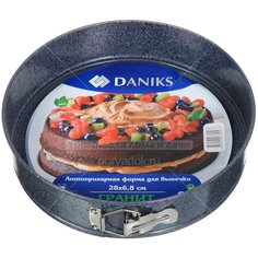 Форма для выпечки с антипригарным покрытием Daniks круглая K-805-LSC, 28х6.8 см