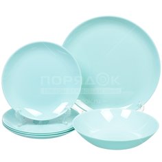 Сервиз столовый из стекла, 18 предметов, Diwali Light Turquoise P2963 Luminarc