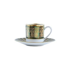 Кофейная чашка с блюдцем Eventail Vert Bernardaud