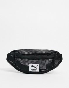 Сетчатая черная поясная сумка Puma-Черный