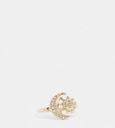 Золотистое кольцо с солнцем и луной ASOS DESIGN Curve-Золотой