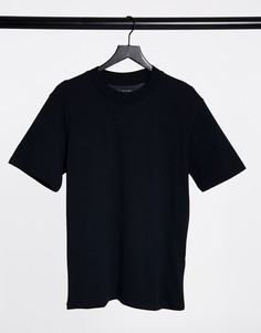 Черная футболка с вырезом под горло Selected Homme-Черный