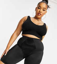 Черные моделирующие шорты из атласной ткани-Серый Yours