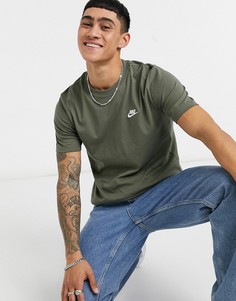 Футболка цвета хаки Nike Club-Зеленый
