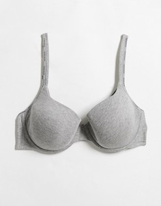 Серый меланжевый бралетт без косточек из органического хлопка Womensecret Women'secret