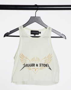 Свободная майка с принтом Jagger & Stone-Белый