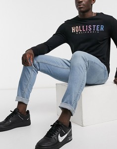 Голубые выбеленные джинсы скинни Hollister-Синий