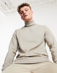 Светло-бежевый свитшот с отворачивающимся воротником New Look-Neutral