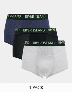 Набор из трех боксеров серого цвета River Island-Серый
