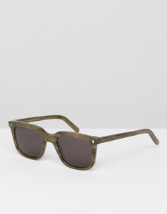 Квадратные солнцезащитные очки в зеленой оправе Monokel Eyewear Robotnik-Зеленый