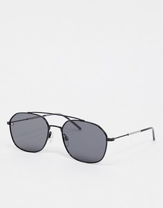 Черные солнцезащитные очки-авиаторы с металлической оправой Tommy Hilfiger-Черный