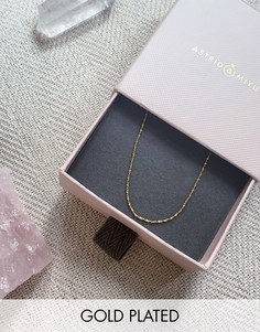Позолоченная короткая крученая цепочка-ожерелье из стерлингового серебра Astrid & Miyu-Золотой