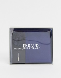 Однотонный платок-паше и булавка на лацкан Gianni Feraud-Темно-синий