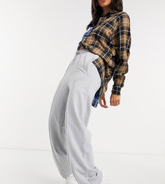 Свободные прямые брюки из переработанного полиэстера и хлопка с декоративной строчкой спереди Damson Madder-Серый
