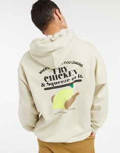 Худи с надписью Fry Chicken бежевого цвета Vintage Supply-Neutral