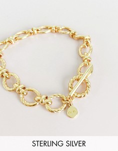 Цепочка-браслет с овальными звеньями из позолоченного стерлингового серебра Astrid & Miyu-Золотой