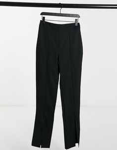 Черные брюки с разрезами спереди Femme Luxe-Черный