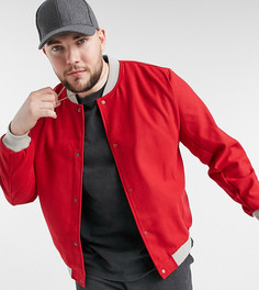 Красная университетская куртка из полушерстяной ткани ASOS DESIGN Plus-Красный