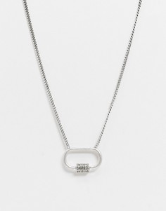 Серебристое ожерелье с подвеской в виде замка AllSaints-Серебряный