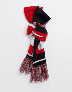 Черно-красный шарф с логотипом Hunter Original-Мульти
