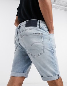 Узкие джинсовые шорты G-Star 3301-Синий