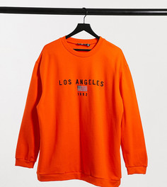 Свободный свитшот с вышивкой "Los Angeles" Daisy Street Plus-Оранжевый