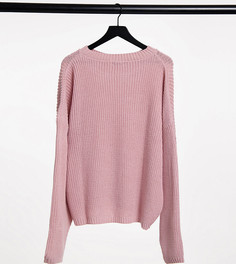 Розовый вязаный джемпер In The Style Plus X Jac Jossa