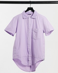 Фиолетовая рубашка с короткими рукавами в стиле унисекс ASOS DESIGN CIRCULAR-Розовый