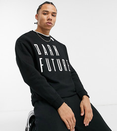 Черный oversized-свитшот с логотипом на груди ASOS Dark Future Tall