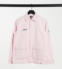 Пыльно-розовая блестящая рубашка в утилитарном стиле ellesse эксклюзивно для ASOS-Розовый